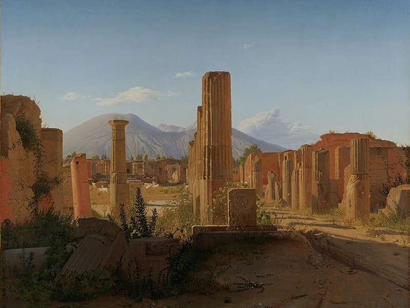 1810-Christen Købke - Il Foro di Pompei con il Vesuvio sullo sfondo